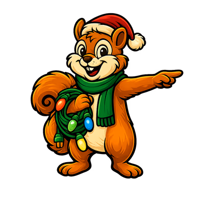 Chestnut & Cheer mascot pointing toward an offer